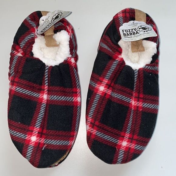 2 pair Fuzzy Babba slipper socks New sz 7-1/2 to 91/2 M/L - Picture 1 of 5